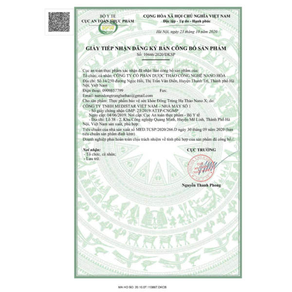 HSCB-nano-x Đông trùng hạ thảo Nano X